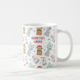 Personalized Watercolor Gardening Coffee Mug