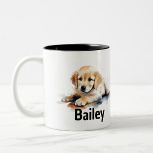 Personalized Watercolor Golden Retriever Mug