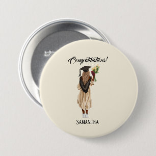 Personalized Watercolor Graduation (6) 7.5 Cm Round Badge