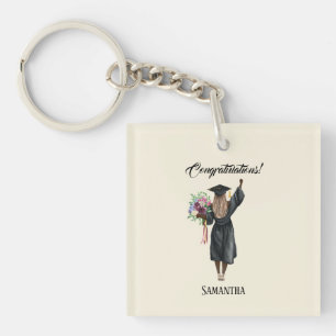 Personalized Watercolor Graduation (7) Key Ring