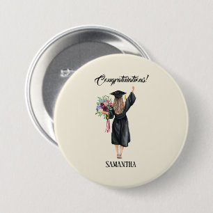 Personalized Watercolor Graduation (8) 7.5 Cm Round Badge