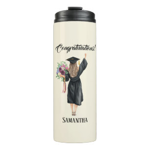 Personalized Watercolor Graduation (8) Thermal Tumbler