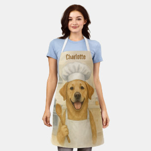 Personalized Watercolor Labrador Retriever Chef Apron