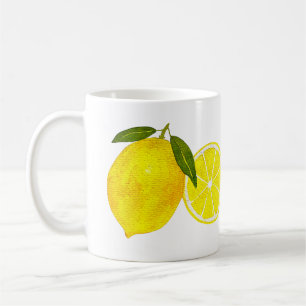 Personalized Watercolor Lemon Coffee Mug