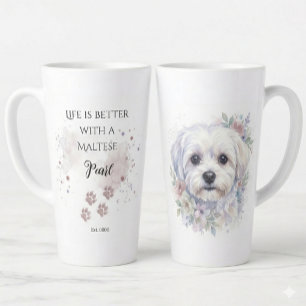 Personalized Watercolor Maltese Dog Mug