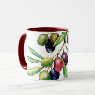 Personalized Watercolor Olive Branch Mug