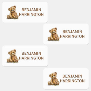 Personalized Watercolor Teddy Bear