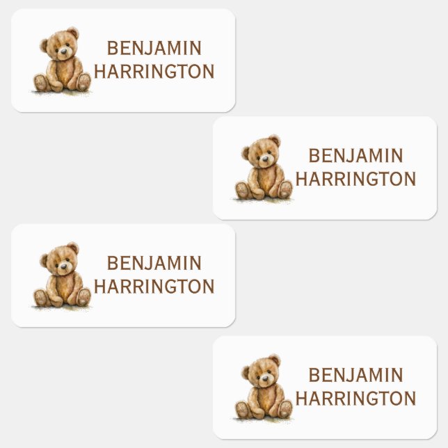 Personalized Watercolor Teddy Bear (Group)