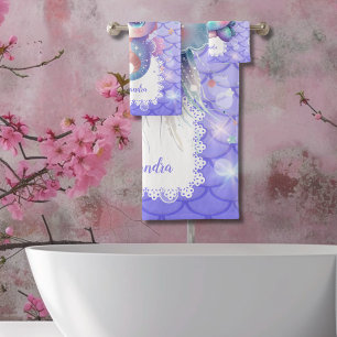 Personalized Watercolor Under the Sea  Bath Towel Set