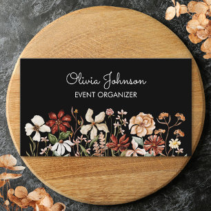Personalized Watercolor Vintage Wildflower Meadow Business Card