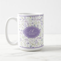 Personalized Watercolor Wildflower Mug