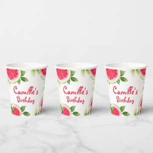 Personalized Watermelon Birthday Paper Cups