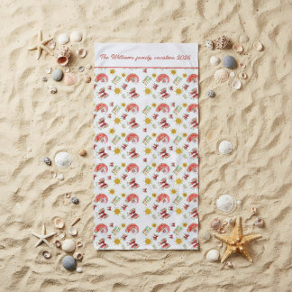 Personalized watermelon coquette  beach towel