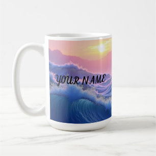 Personalized Waves Mountain  Coffee Mug