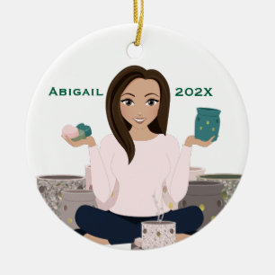 Personalized Wax Warmer Woman Ceramic Ornament