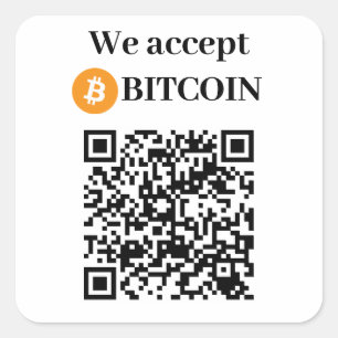 Personalized We Accept Bitcoin Sticker