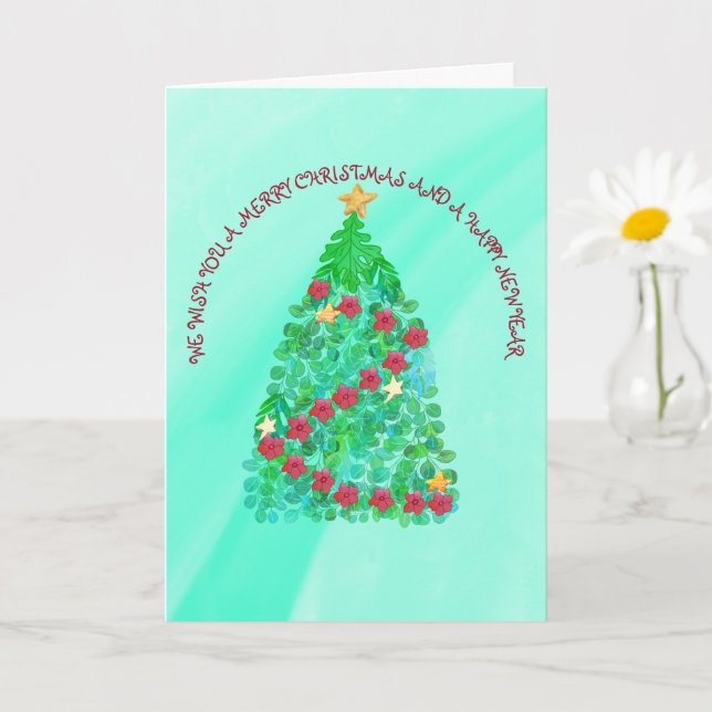 PERSONALIZED WE WISH YOU A MERRY CHRISTMAS CARD (Small Plant)