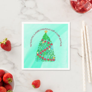 PERSONALIZED WE WISH YOU A MERRY CHRISTMAS NAPKIN