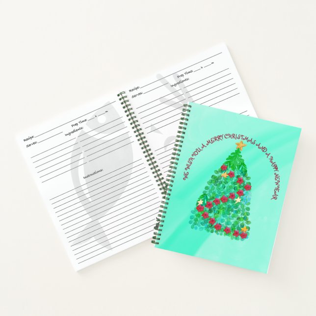 PERSONALIZED WE WISH YOU A MERRY CHRISTMAS NOTEBOOK (Inside)