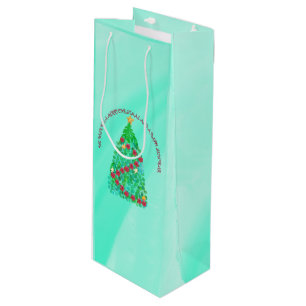 PERSONALIZED WE WISH YOU A MERRY CHRISTMAS WINE GIFT BAG