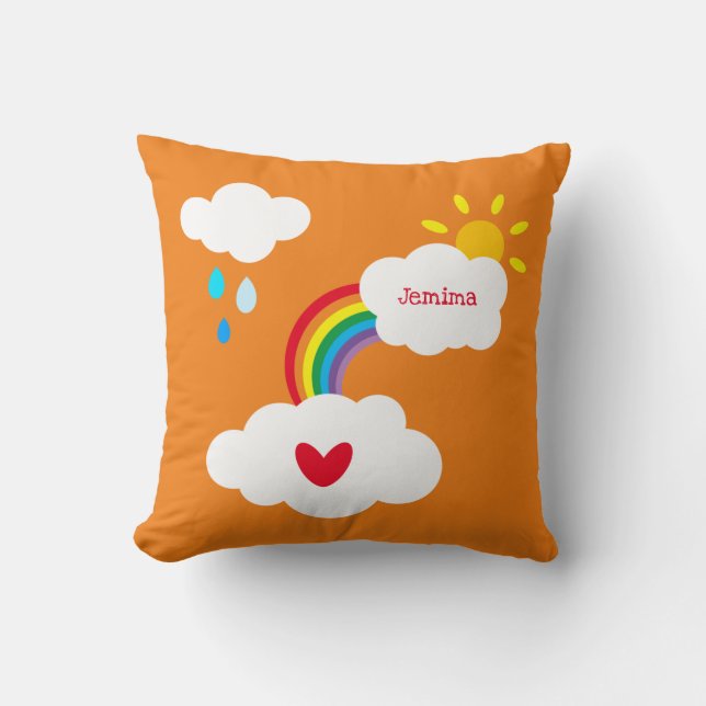 Personalized Weather Cloud and Raindrops Cushion (Front)