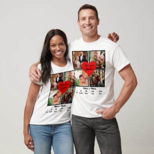 Personalized Wedding Anniversary 4 Photo Collage T-Shirt