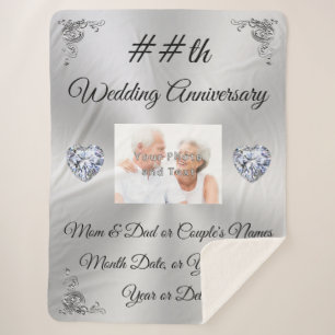 Personalized Wedding Anniversary Gifts by Year Sherpa Blanket