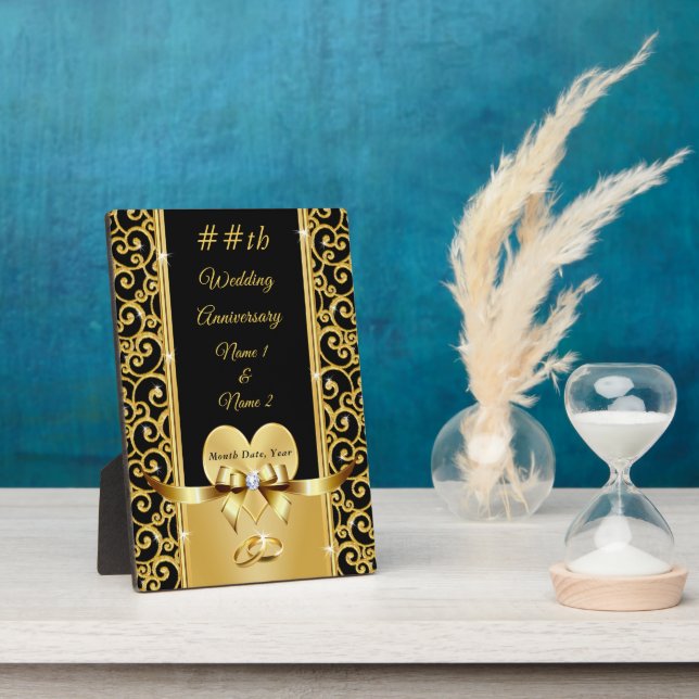 Personalized Wedding Anniversary Gifts for Friends Plaque (Side)