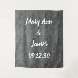 Personalized Wedding Backdrop Wood Background Tapestry