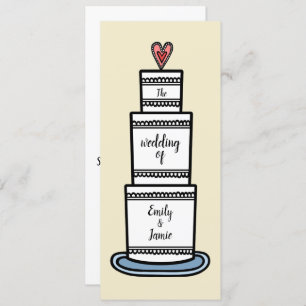 Personalized Wedding Cake Illustration Wedding Invitation