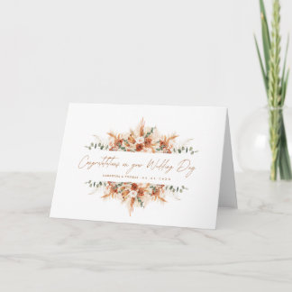 Personalized Wedding Congratulations Terracotta  Card