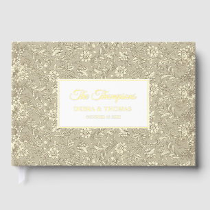 Personalized Wedding French Toile Gold Floral Guest Book