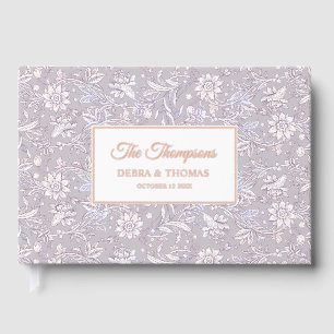 Personalized Wedding French Toile Pink Floral Guest Book