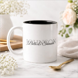 Personalized Wedding Gift for Couple Two-Tone Coffee Mug