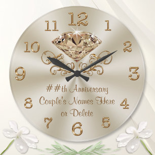 Personalized Wedding Gift or Anniversary Gifts Large Clock