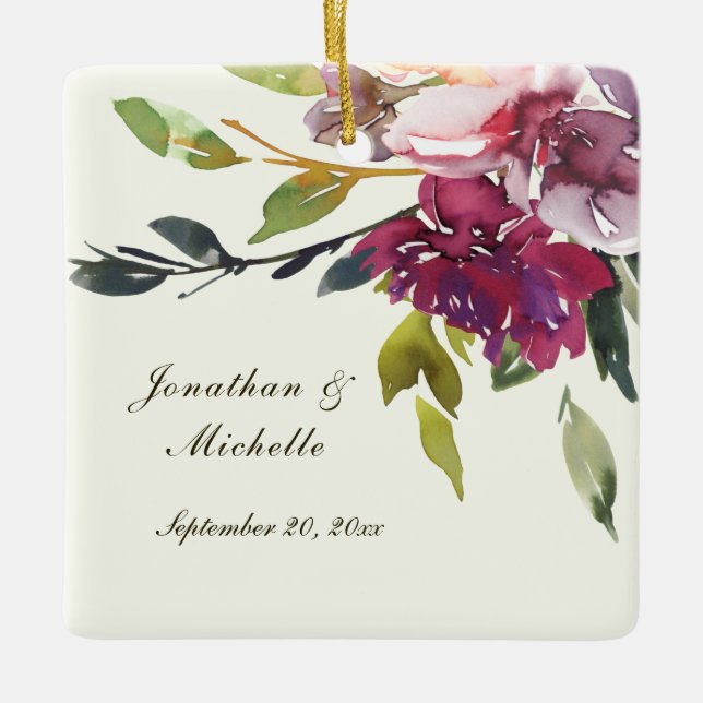 Personalized Wedding Inspirational Christmas Ceramic Ornament (Front)