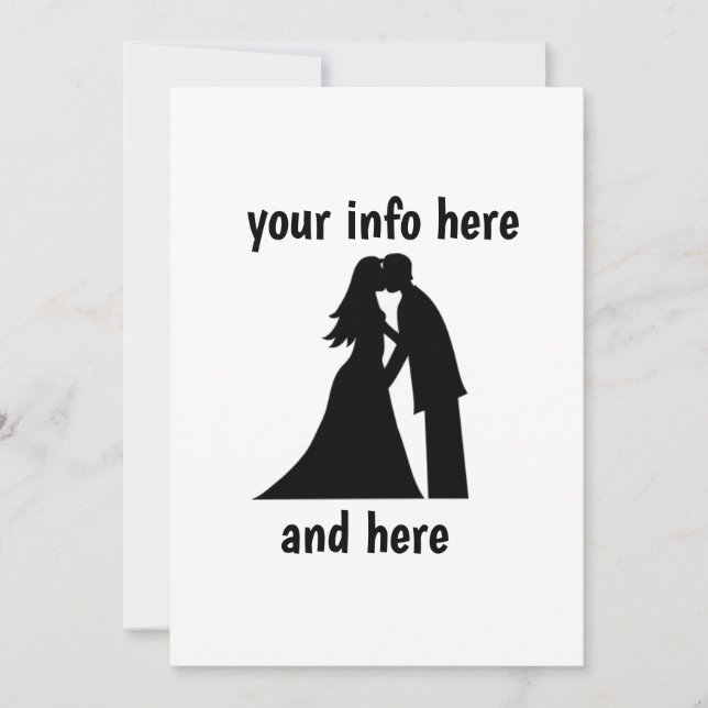 PERSONALIZED WEDDING INVITATIONS BRIDE & GROOM ART (Front)