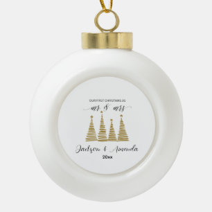 Personalized Wedding Ornament with Names & Year