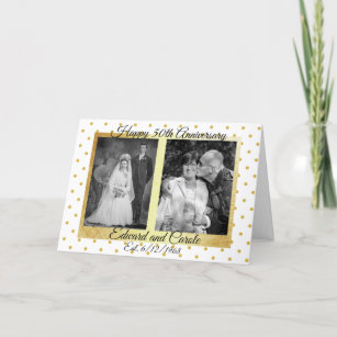 Personalized Wedding Photos 50th Anniversary Card