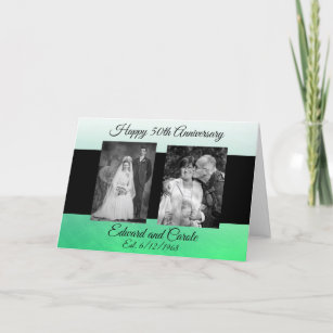 Personalized Wedding Photos 50th Anniversary Card