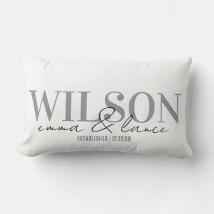 Personalized Wedding Pillow, Names & Dates  Lumbar Cushion