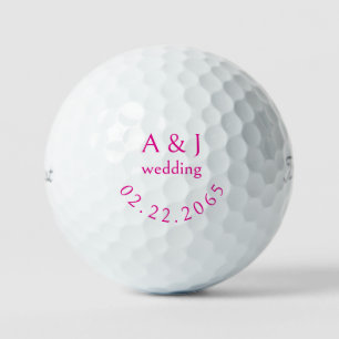 Personalized Wedding Pink Favor Titleist Pro V1 II Golf Balls