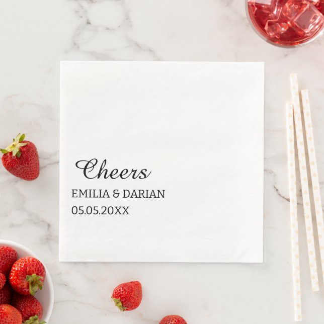 Personalized Wedding Reception Cocktail Rehearsal  Napkin (Insitu)