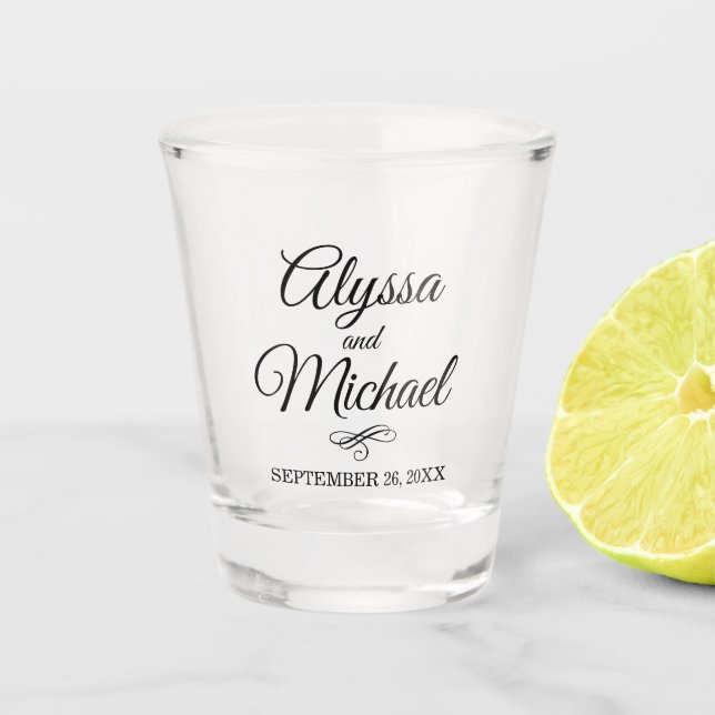Personalized Wedding Shot Glass | Wedding Favors (Front)