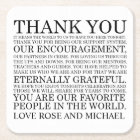 Personalized Wedding Thank You Coasters