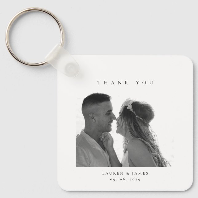 Personalized Wedding Thank You Photo Key Ring (Front)