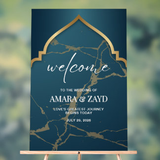 Personalized Wedding Welcome Sign – Deep Teal