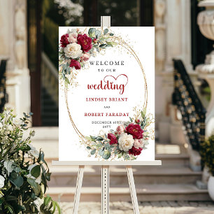 Personalized Wedding Welcome Sign Floral Poster