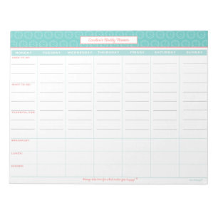 Personalized Weekly Planner Notepad