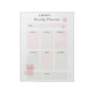 Personalized Weekly Planner Notepad